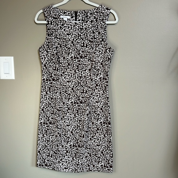Dressbarn Women’s Size 8 Classic Vintage Brown & White A-Line Sleeveless Dress - Picture 7 of 9